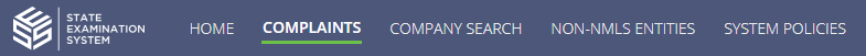 The complaints button the top menu