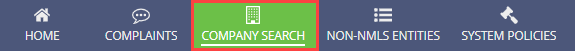 Company Search button on the SES Main Menu