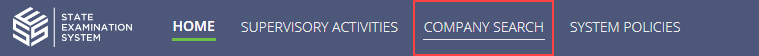 SES Top Menu bar on the Supervisory Activities module