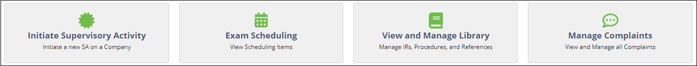SES home page commands available to staff users and staff directors