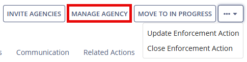 Manage Agency button screenshot