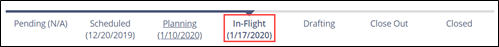Summary Page In-Flight mllestone