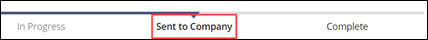 Display showing status as "Sent to Company" once all IRs are sent