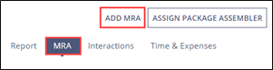 Click Add MRA to create a new Matter Requiring Attention