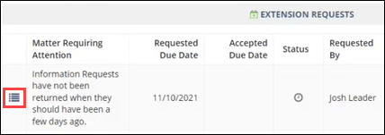 Clicking the view details icon opens the details for the selected MRA