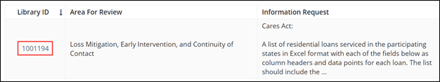 Click the Library ID hyperlink to select the IR