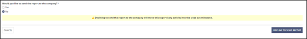 Choose whether to send the report to the company