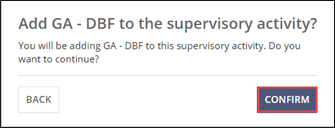 Add GA- DBF confirmation