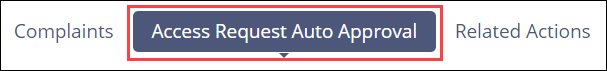 Access request auto approval tab.
