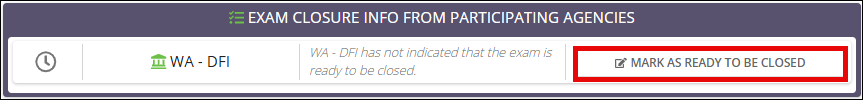 Screenshot of the Mark as Close button