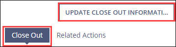 Update the Closeout information