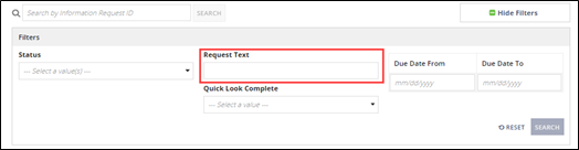 IR Filters dialog