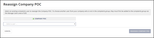 Reassign Company POC pane