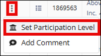 Set participation level action menu option