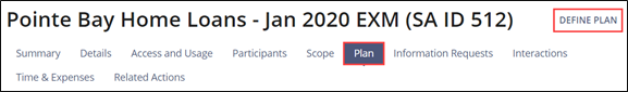 The plan command on the supervisory activity menu