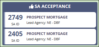 SA Acceptance widget