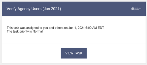 A monthly notification is sent to agency account administrators to verify user accounts on SES