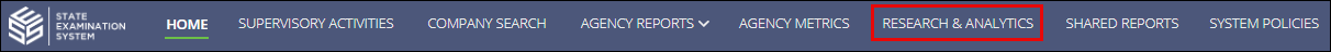 Research & Analytics tab top menu