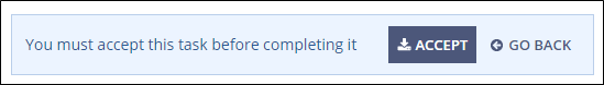 The Accept button appears in the upper right portion of the screen