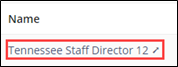 The user's name is hyperlinked. Click this to manage the user.